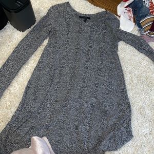 long sleeve black and grey dress